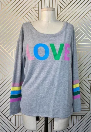 Chaser Love‎ Knit Sweatshirt in Heather Gray thumbnail 1
