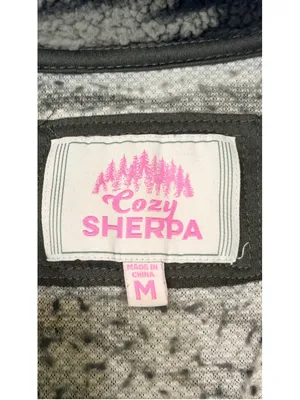 Cozy Sherpa Gray Black Camo Quarter Zip Fleece Pullover Women’s M h thumbnail 6