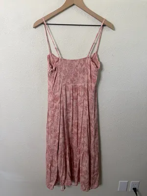 Aritzia Wilfred Broadway Ruffle‎ Slip Midi Dress Coral Rose Womens Size 8 thumbnail 5