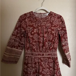 Veronica Beard Wandisa Mini Dress Sz‎ 4 in Rust Boho Floral Indian Cotton Sample thumbnail 2