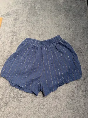 Aerie Women’s Blue Stripe Casual Elastic-Waist Shorts small thumbnail 9