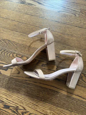 Stuart Weitzman Nudistcurve nude Patent Block Heel Sandals, 8 thumbnail 3