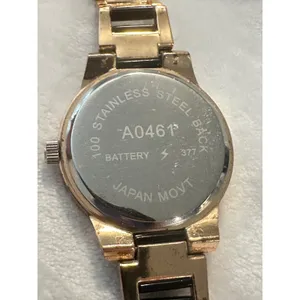 Gold Tone and Black‎ Bracelet Women's Fashion Watch Stainless Steel Back thumbnail 3