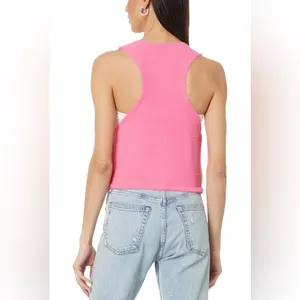 Free People x Intimately FP Top Womens Large Pink Warm Fluff Crop Top Y2K Knit thumbnail 2