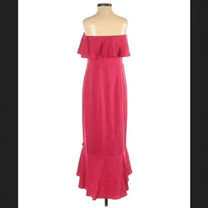 Shoshanna Dress 0 Essie Ruffle Midi Flounce Pink thumbnail 4