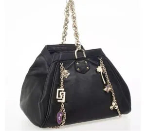 Versace For H&M Black Leather Charms Hobo Bag thumbnail 5