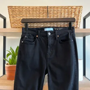 7 For All Mankind The High Waist Ankle Skinny Black Jeans, 26 thumbnail 2