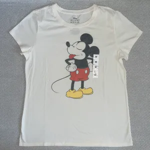 Disney Mickey Mouse Cream Old Fashion Graphic Tee Shirt Sz M NWT thumbnail 2