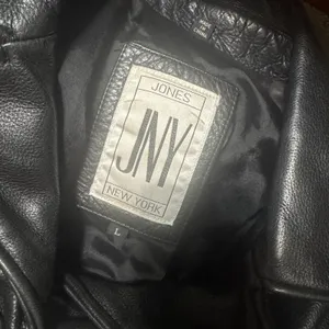 Vintage 90s Jones New York Leather Jacket womens sz L blazer quilted lining thumbnail 9