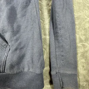VTG Abercrombie & Fitch Hoodie Women M Blue Embroidered Big Logo Zip Up Y2K 90's thumbnail 11