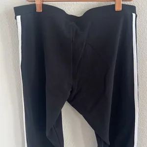 Adidas Essentials 3-Stripes Leggings Black White Embroidered Trefoil Logo Large thumbnail 7