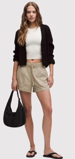 Lululemon Womens Shorts Beige Dance Studio High Rise Athletic Stretch Size 4 thumbnail 1