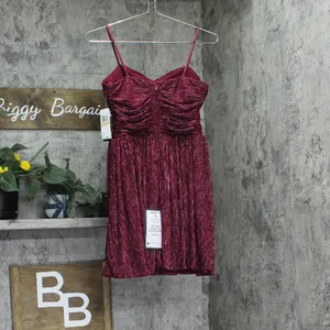 NWT City Studio Velvet Spaghetti Strap Fit Flare Mini Dress Wine Red 7 / 8 thumbnail 5