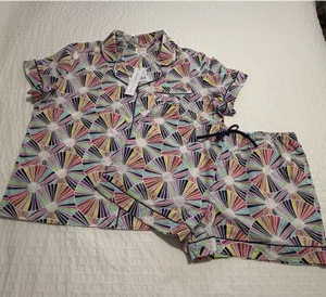 BedHead PJS Trina Turk Pajamas Fanfare Print Cotton Poplin Shorts Set NWT Sz XL thumbnail 1
