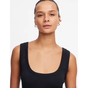 Madewell Mixed Poplin Scoopneck Maxi Dress Cotton A Line Minimalist Black M NWT thumbnail 5