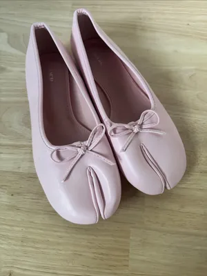 Cider Pale Pink Split-Toe Ballet Flats with Bow Accent NWOT thumbnail 2