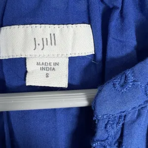 J Jill Size-S‎ Eyelet Tiered Dress Royal Blue Cotton Amalfi Coastal Boho thumbnail 2