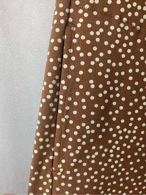 J Jill Brown Polka Dot Fall Autumn Cute Midi Dress Cottagecore boho xs thumbnail 3
