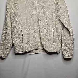Skims fleece quarter zip cozy pull over white sweatshirt sz Large thumbnail 2