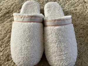 White Tan Womens Teddy Fleece Platform Clog Slippers thumbnail 6