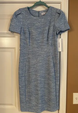 NWT Blue tweed Calvin Klein dress thumbnail 1