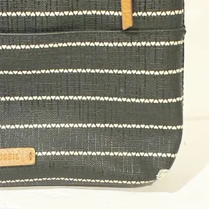 Fossil Devon Black With‎ White Stripes Crossbody Vegan Leather Shoulder Bag thumbnail 3