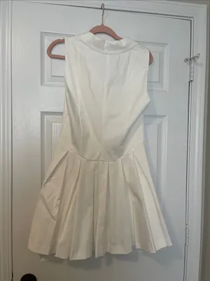 ZARA NWT Sleeveless Pleated White Dress with Sailor Collar thumbnail 2