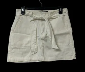 Indigo Rein Cream High-Rise Cotton Skirt thumbnail 1