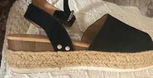 Soda Espadrille Flatform Sandals Black Nubuck thumbnail 5