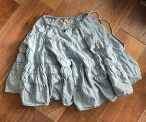 free people denim skirt thumbnail 1