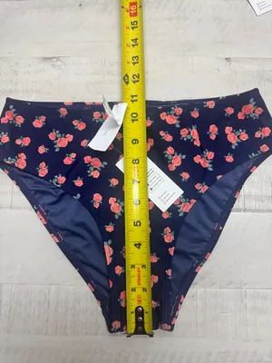 Navy Sweetheart Bikini Top & Standard Geo printed Bottoms Set thumbnail 3