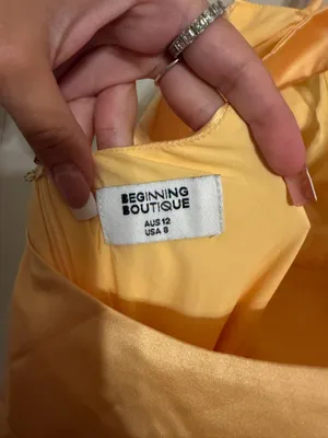 Beginning Boutique Satin Yellow Dress thumbnail 5