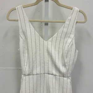 Wilfred Aritzia Ècoulement‎ Romper in Espace Wrap Top Sz 4 White Blue thumbnail 4