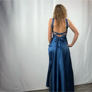 Vintage Jessica‎ McClintock for Gunne Sax Lace Up Back Gown in Blue Size 0 thumbnail 2