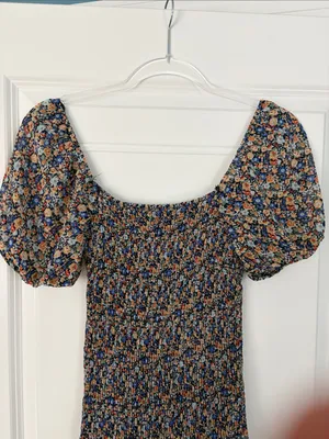 Kiss the Sky Urban Outfitters Smocked Puff Short Sleeve Floral Mini Dress XS thumbnail 8