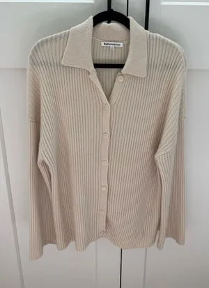 Reformation Fantino Cashmere Collared Sweater thumbnail 1