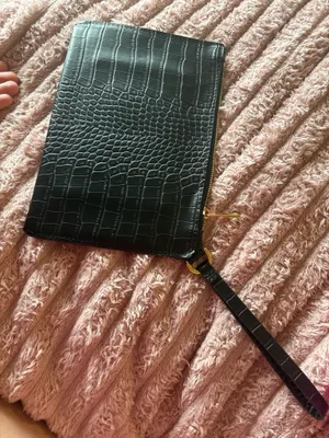 Black Faux-Croc Wristlet Clutch thumbnail 2