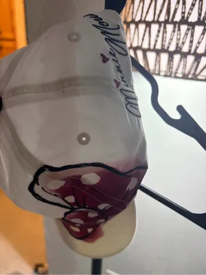 Disney Minnie Mouse White Cap with Pink Polka-Dot Bow Graphic thumbnail 2