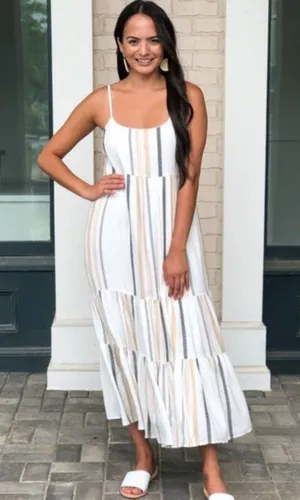 EUC Rag Poets Striped Maxi Dress thumbnail 1