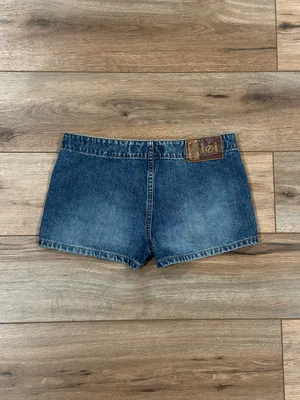 L.E.I 100% Cotton Vintage 2000s Y2k Bareback Low-rise Denim Micro Shorts | Sz 2 thumbnail 3
