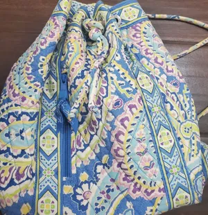 Vera Bradley backpack in blue purple and green . Very clean thumbnail 1