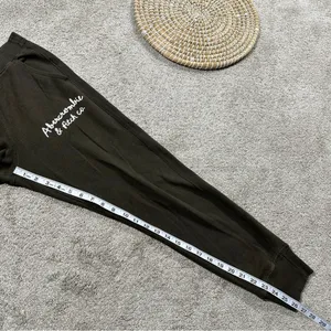 Abercrombie & Fitch Sunday Jogger Logo Sweat Pants Pull On Mid Rise in Green S thumbnail 14