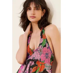 Free People Bohemian Retro 70s Beachy Bayside Florals Halter Maxi Dress Small thumbnail 7