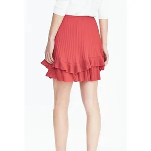 Banana Republic Women's Red Tiered Mini Skirt Size 4 thumbnail 2