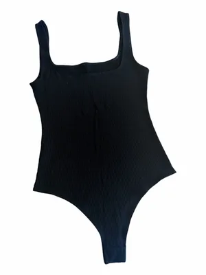 Reformation Black Ribbed Bodysuit thumbnail 1