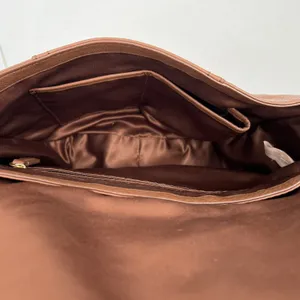Juicy Couture Brown Leather Shoulder Bag Gold Turn Lock Hobo Saddle Bag thumbnail 9