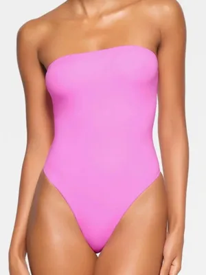 SKIMS Fits Everybody Strapless Bodysuit in Neon Orchid Size Small thumbnail 1