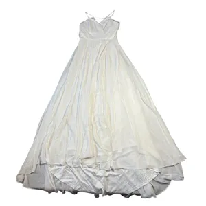 NEW Lulus Romantic Inspiration White Sleeveless Faux-Wrap Maxi Dress Size M thumbnail 4