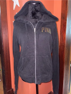 PINK Victoria's Secret Y2K sequin zip-up with oversized hood + sleeves thumbnail 2