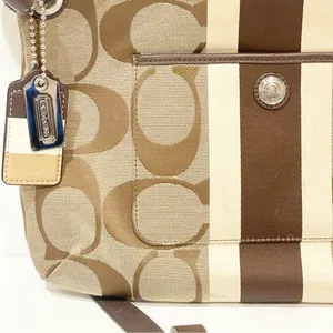 Coach Hampton Signature Weekender Striped Jacquard Canvas Shoulder Crossbody thumbnail 2